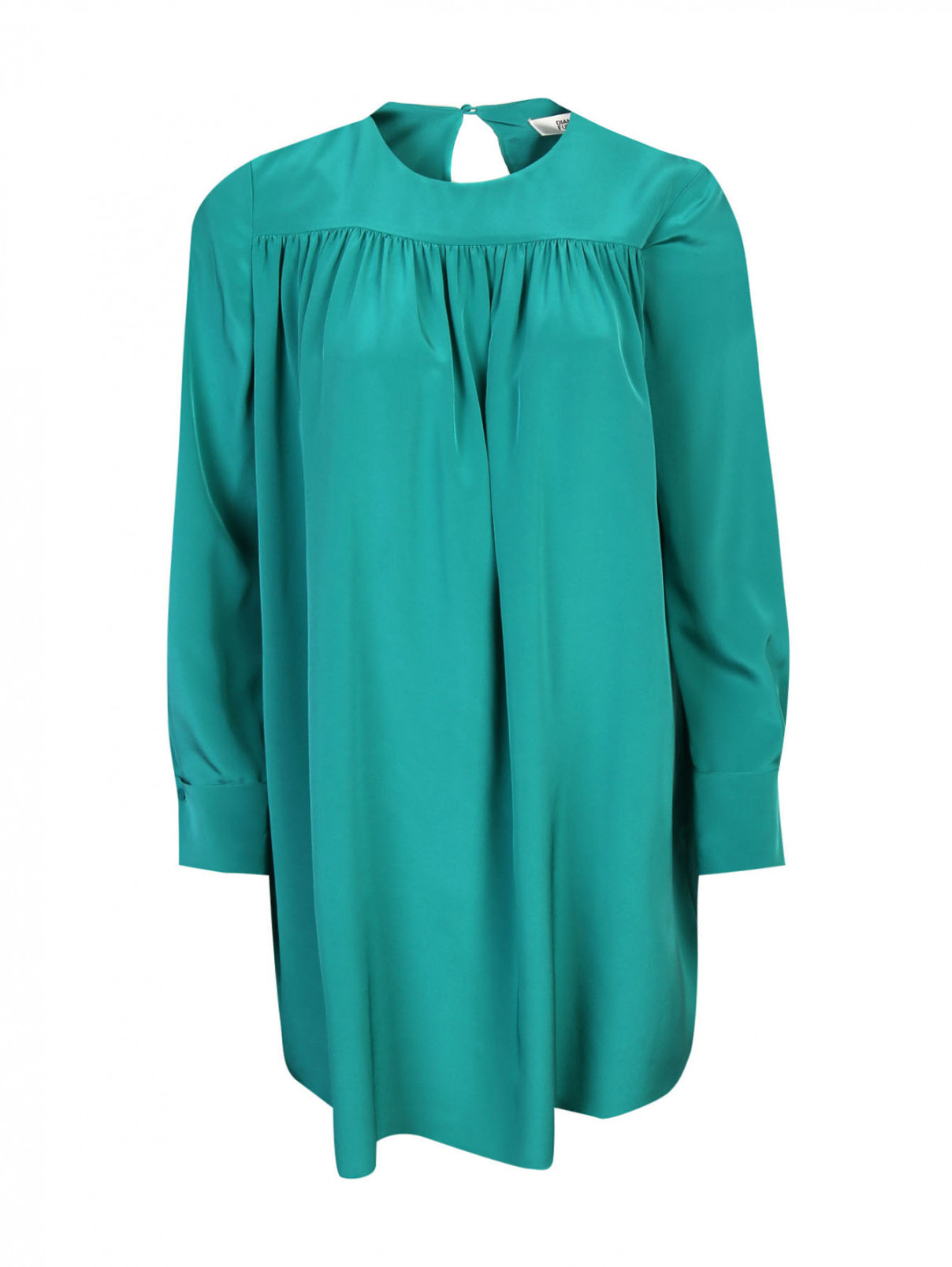 Платье свободного кроя с драпировкой Diane von Furstenberg  –  Общий вид  – Цвет:  Зеленый