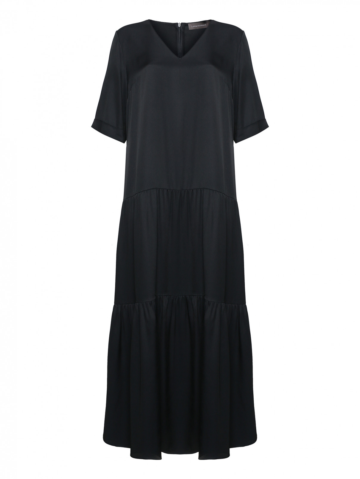 Платье-макси с заниженной талией Lorena Antoniazzi  –  Общий вид  – Цвет:  Черный