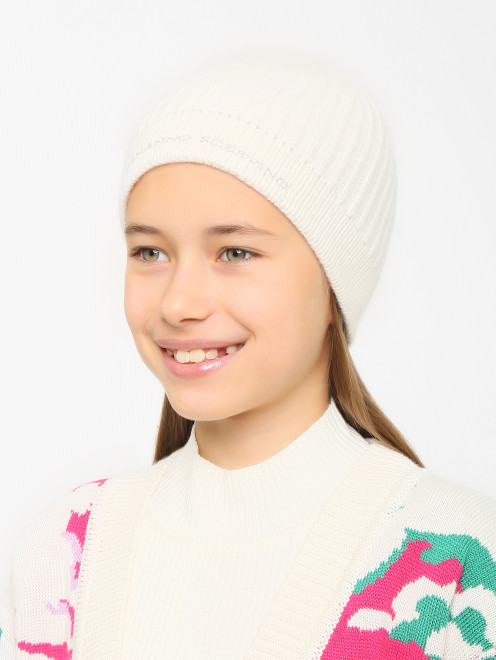 Шапка из смешанной шерсти с логотипом  Ermanno Scervino Junior - МодельОбщийВид