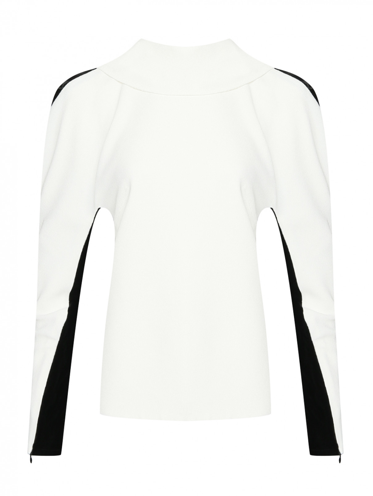 Комбинированная блуза с декоративным воротником Proenza Schouler  –  Общий вид  – Цвет:  Белый