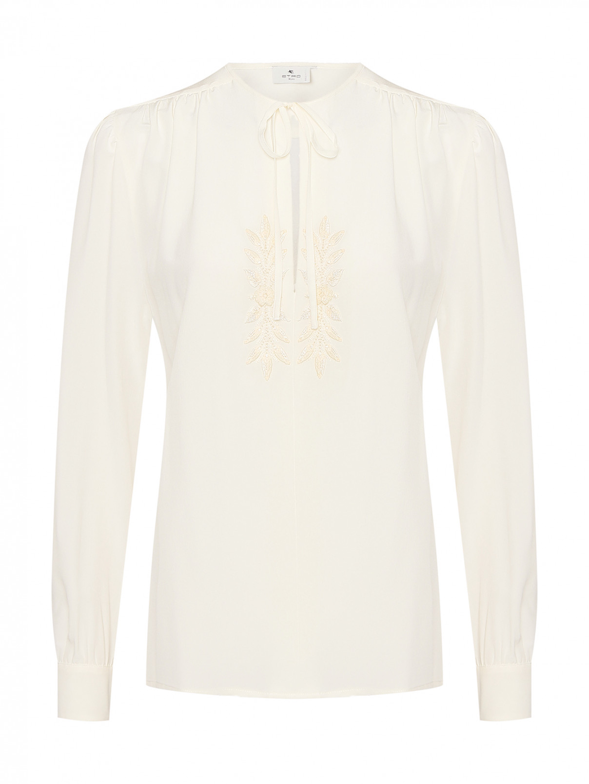 Блуза из шелка с вышивкой Etro  –  Общий вид  – Цвет:  Белый