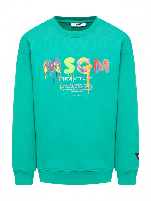 Свитшот на флисе с принтом MSGM - Общий вид