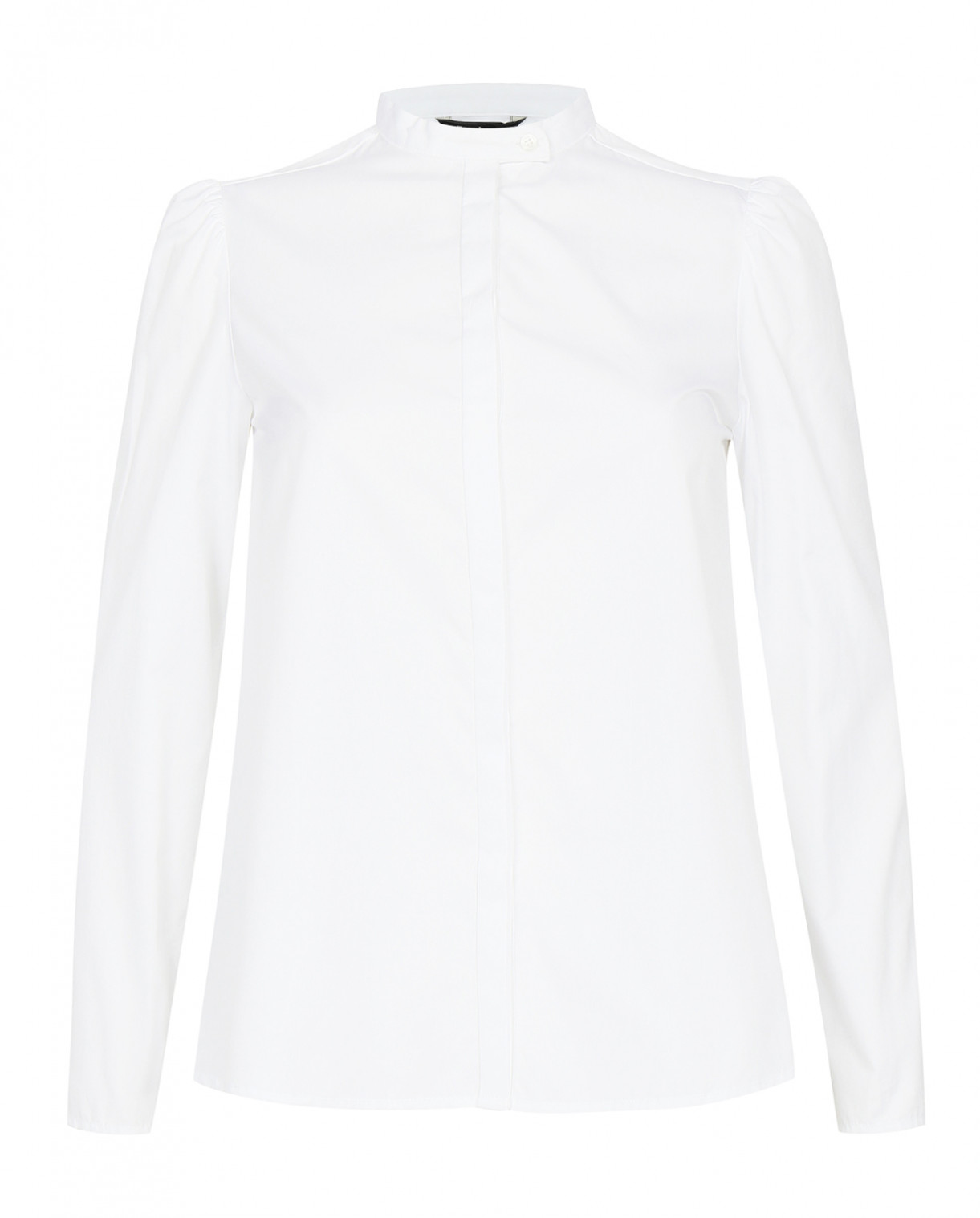 Блуза из хлопка с круглым вырезом Tara Jarmon  –  Общий вид  – Цвет:  Белый