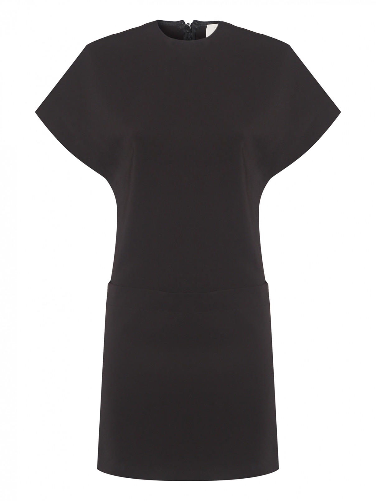 Платье прямого кроя с короткими рукавами Sportmax  –  Общий вид  – Цвет:  Черный