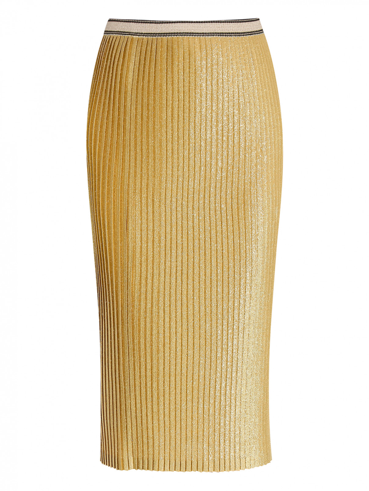 Юбка плиссированная с металлической нитью By Malene Birger  –  Общий вид  – Цвет:  Золотой