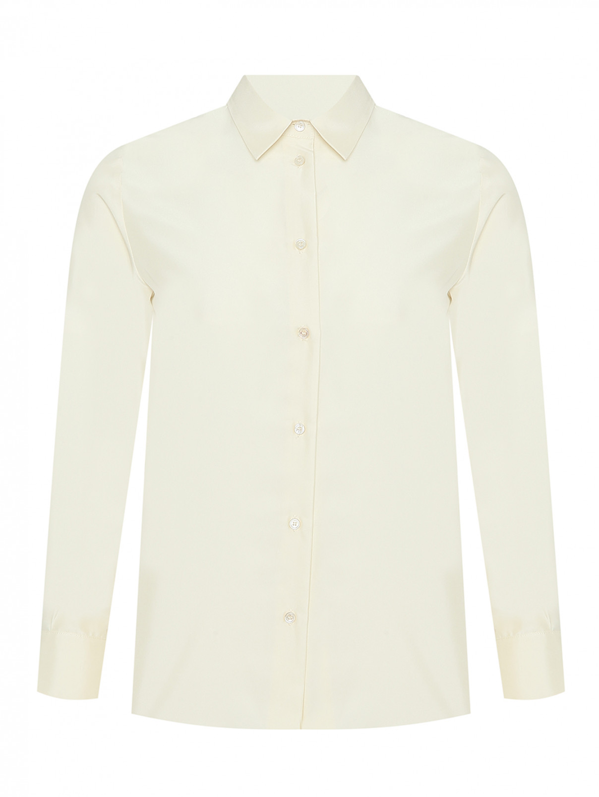 Блуза из шелка свободного кроя Weekend Max Mara  –  Общий вид  – Цвет:  Белый