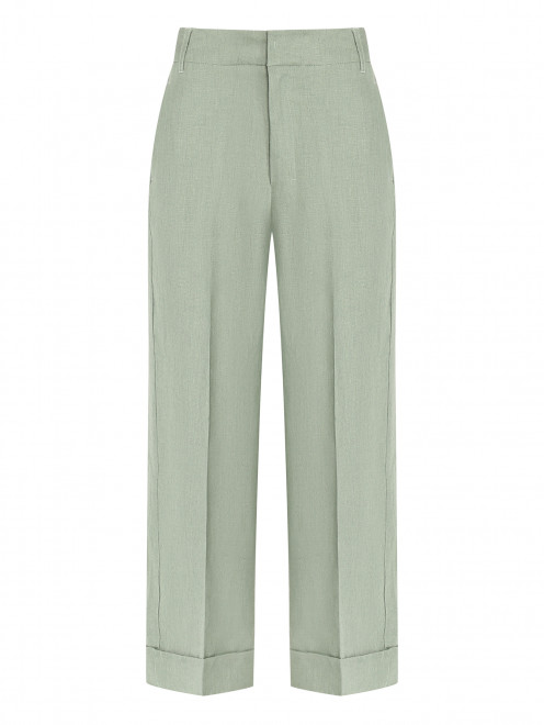 Однотонные брюки из льна Max Mara - Общий вид