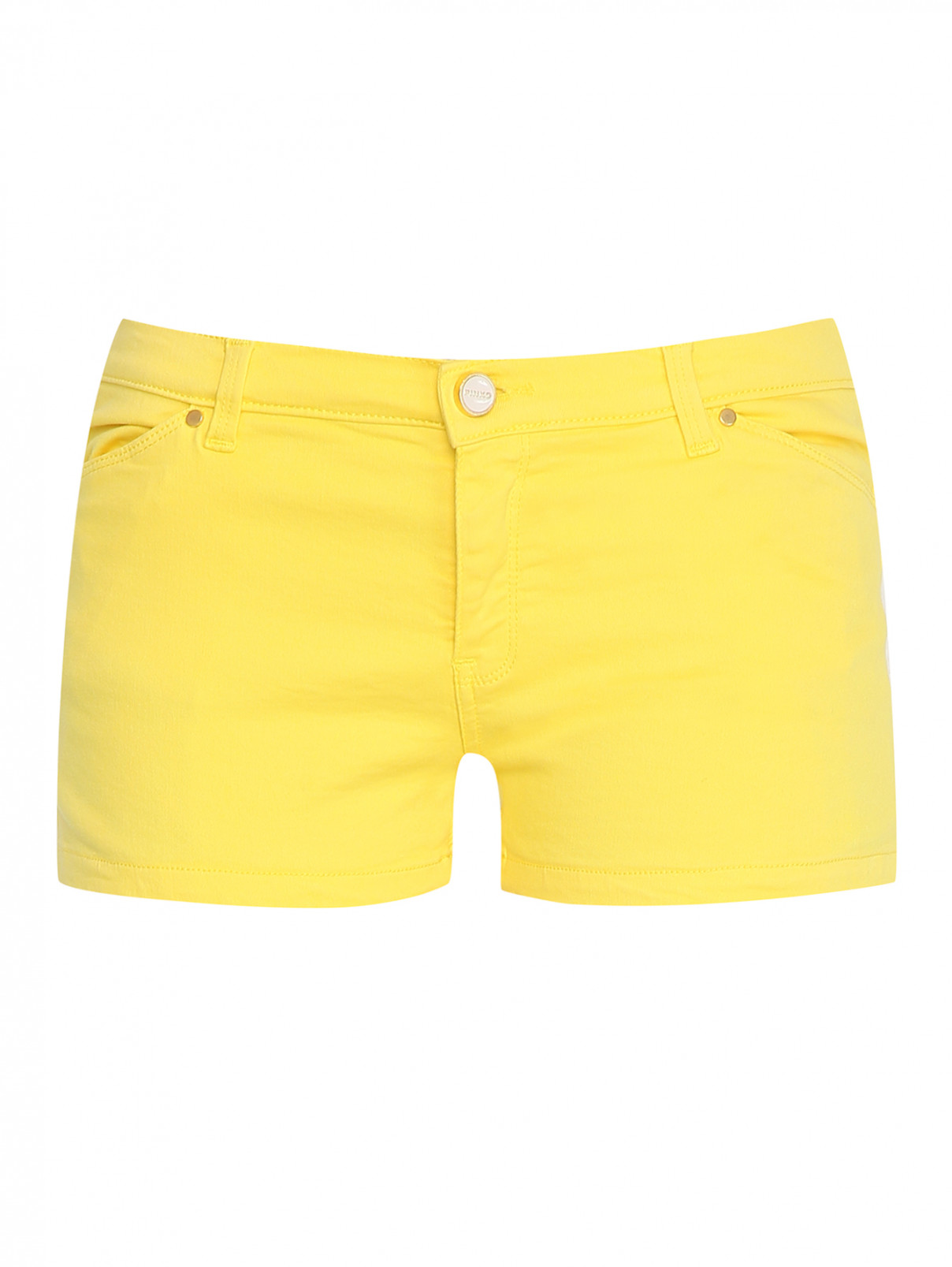 Шорты из хлопка с карманами Pinko Up  –  Общий вид  – Цвет:  Желтый
