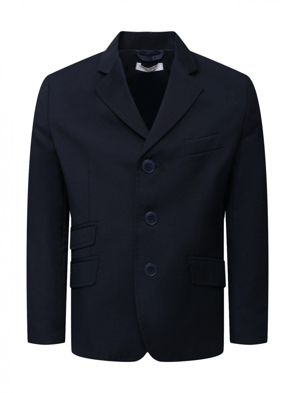 Пиджак классический из шерсти I Pinco Pallino  –  Общий вид  – Цвет:  Синий