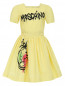 Платье из хлопка с пышной юбкой и принтом Moschino Teen  –  Общий вид