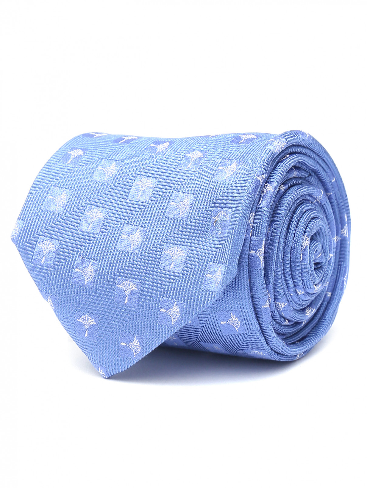 Галстук из шелка с узором Joop  –  Общий вид  – Цвет:  Синий
