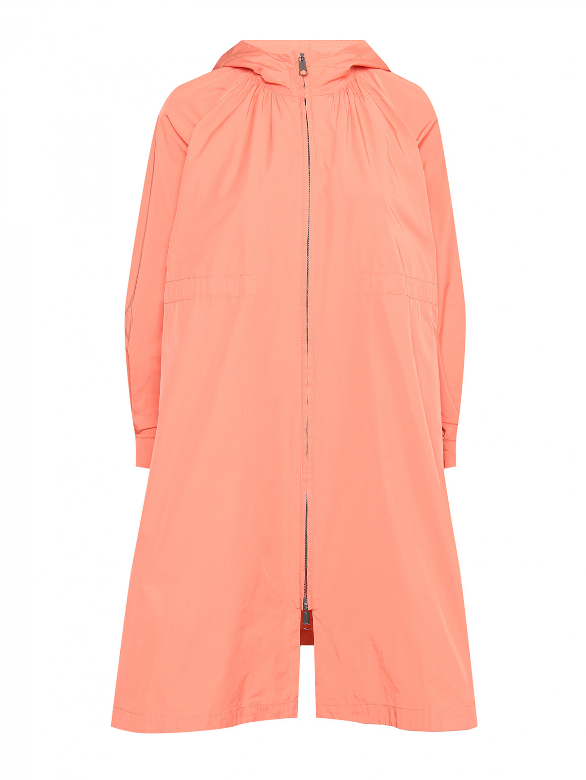 Плащ на молнии с капюшоном Max&Co  –  Общий вид  – Цвет:  Оранжевый