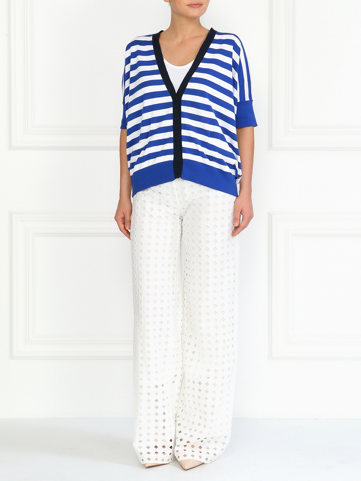Широкие хлопковые брюки Au Jour Le Jour  –  Модель Общий вид  – Цвет:  Белый