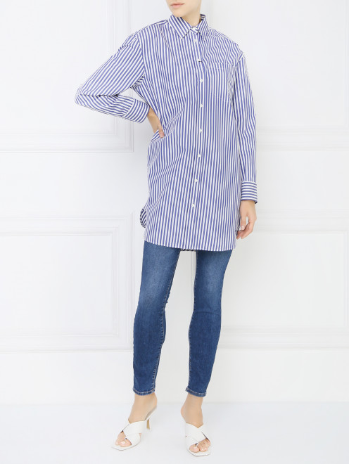 Джинсы зауженного кроя с потертостями Weekend Max Mara - МодельОбщийВид