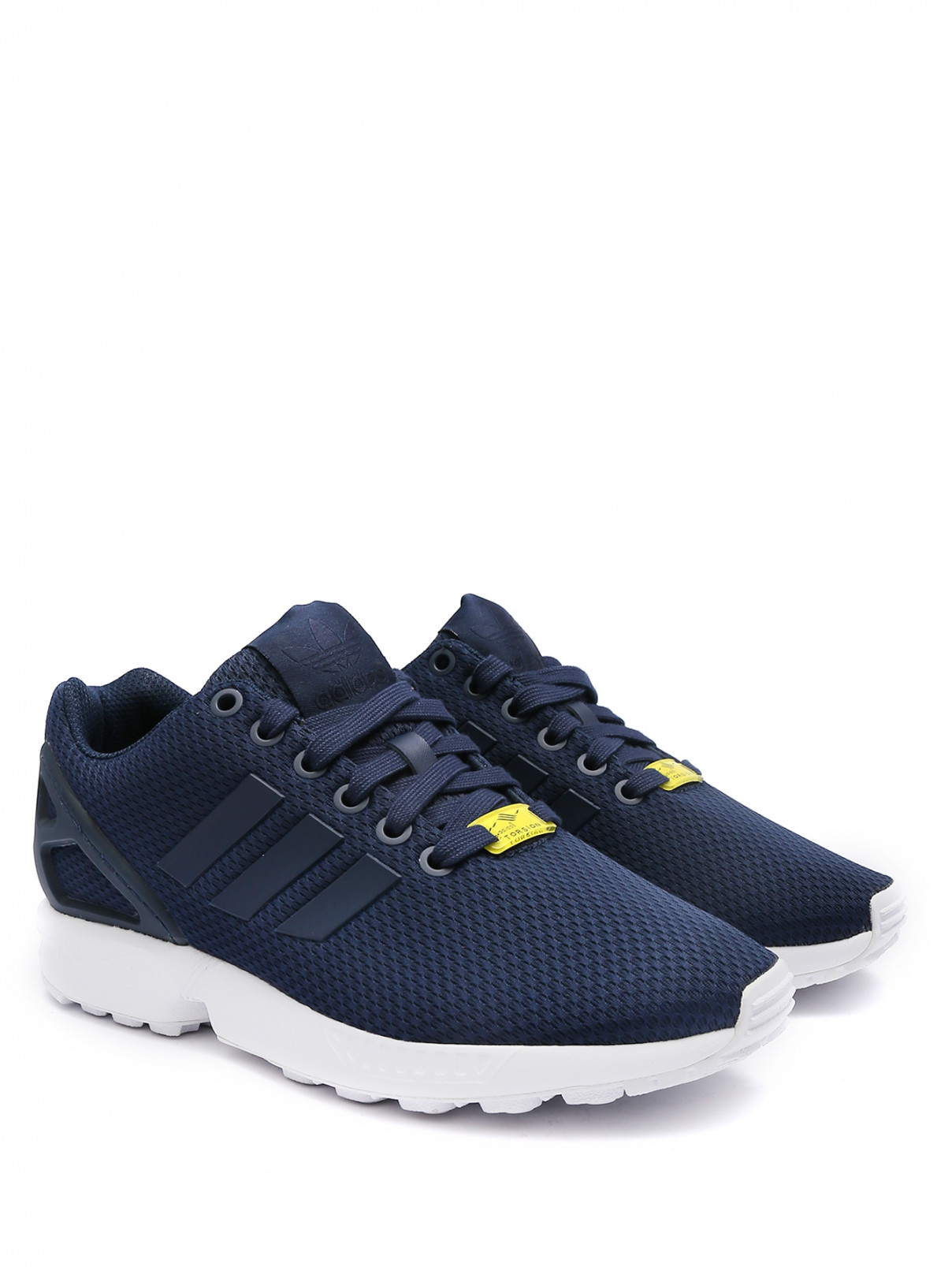 Кроссовки из текстиля на контрастной подошве Adidas Originals  –  Общий вид  – Цвет:  Синий