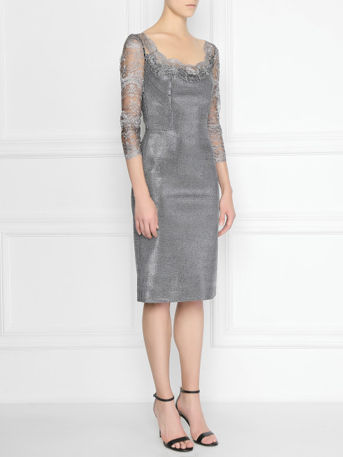 Платье приталенное с декором кружевом Ermanno Scervino - МодельВерхНиз