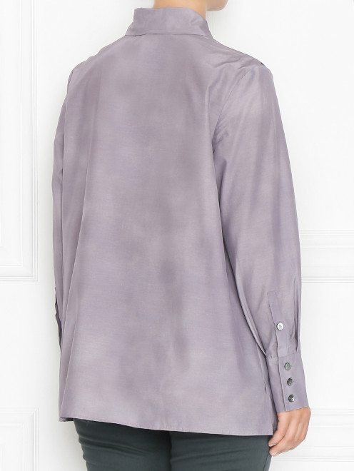 Рубашка из смешанного хлопка с узором Marina Rinaldi - МодельВерхНиз1