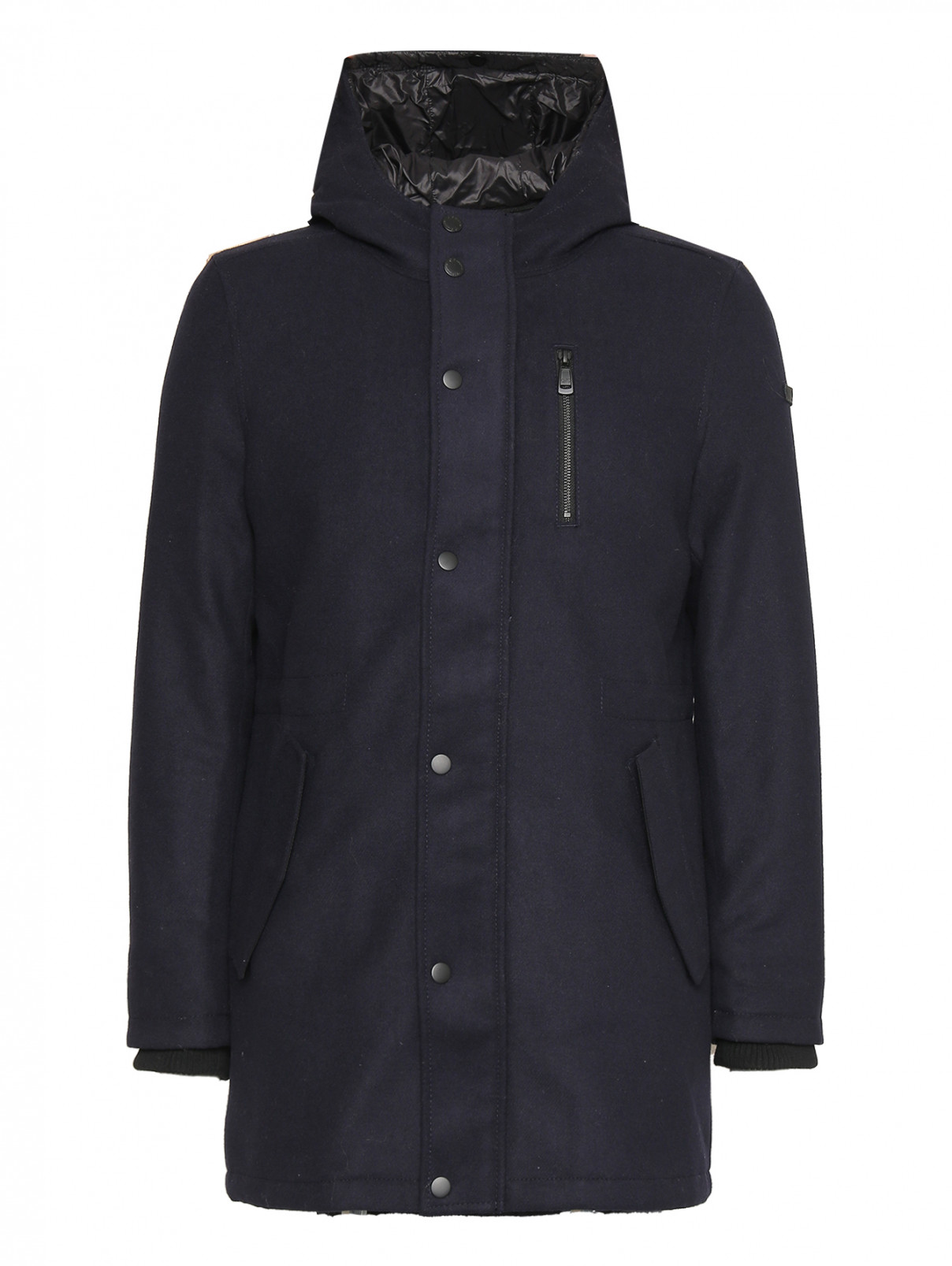 Пальто с капюшоном на молнии Q/S  –  Общий вид  – Цвет:  Синий
