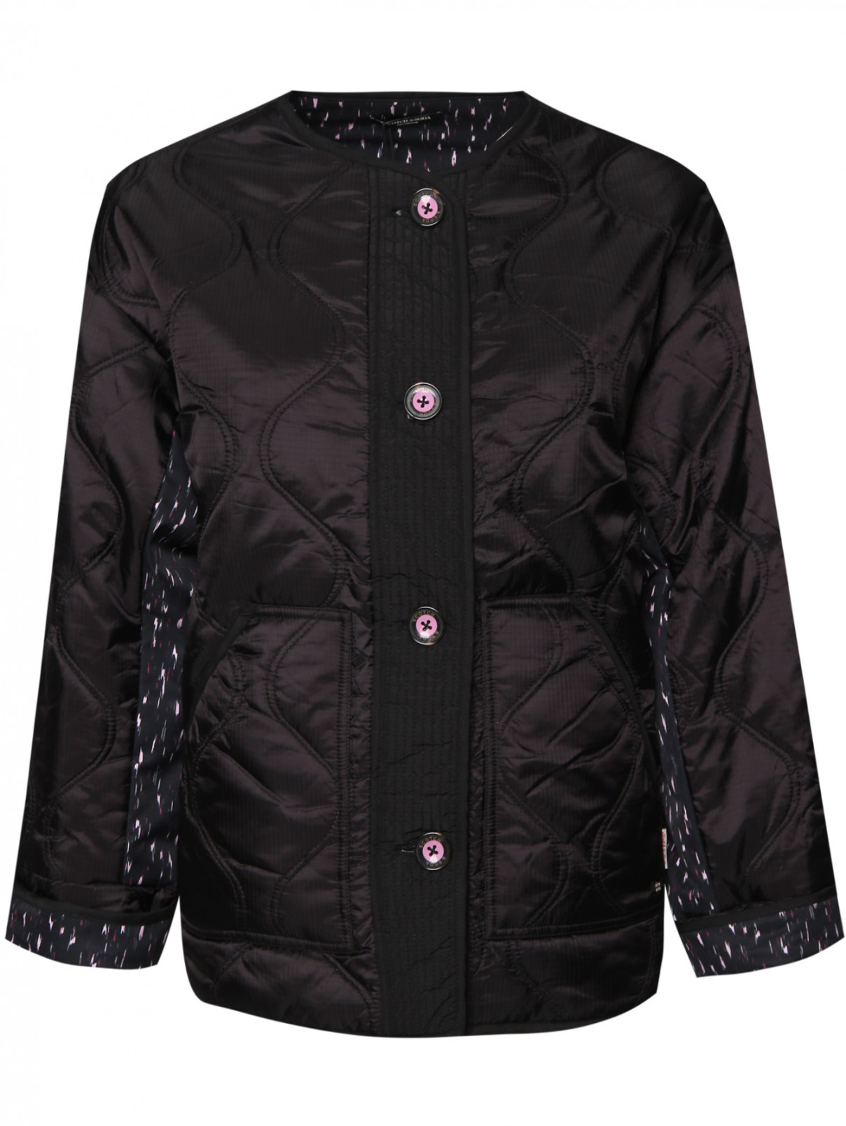 Куртка с узором и карманами Scotch & Soda  –  Общий вид  – Цвет:  Черный