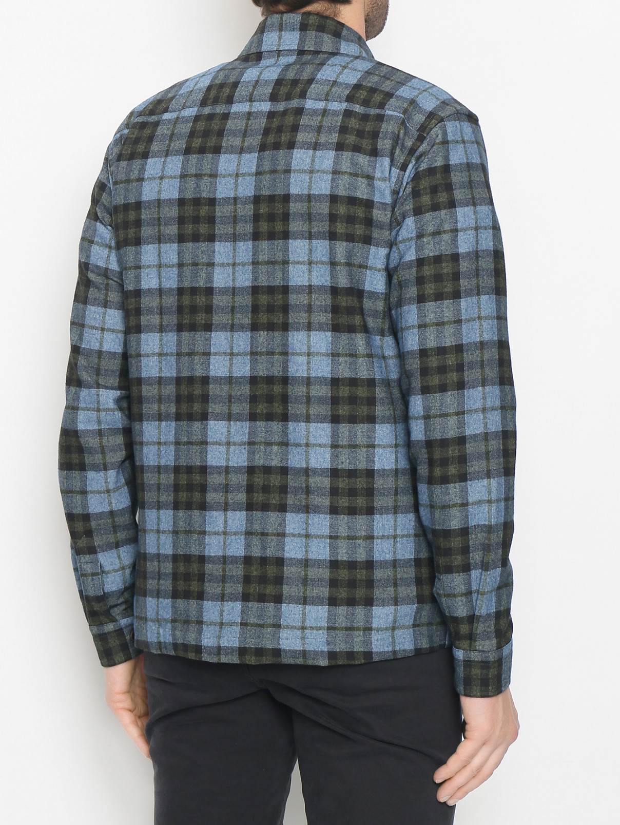 Рубашка из хлопка и шерсти с накладными карманами Eton  –  МодельВерхНиз1  – Цвет:  Узор