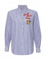 Рубашка из хлопка с узором полоска и аппликацией Van Laack  –  Общий вид