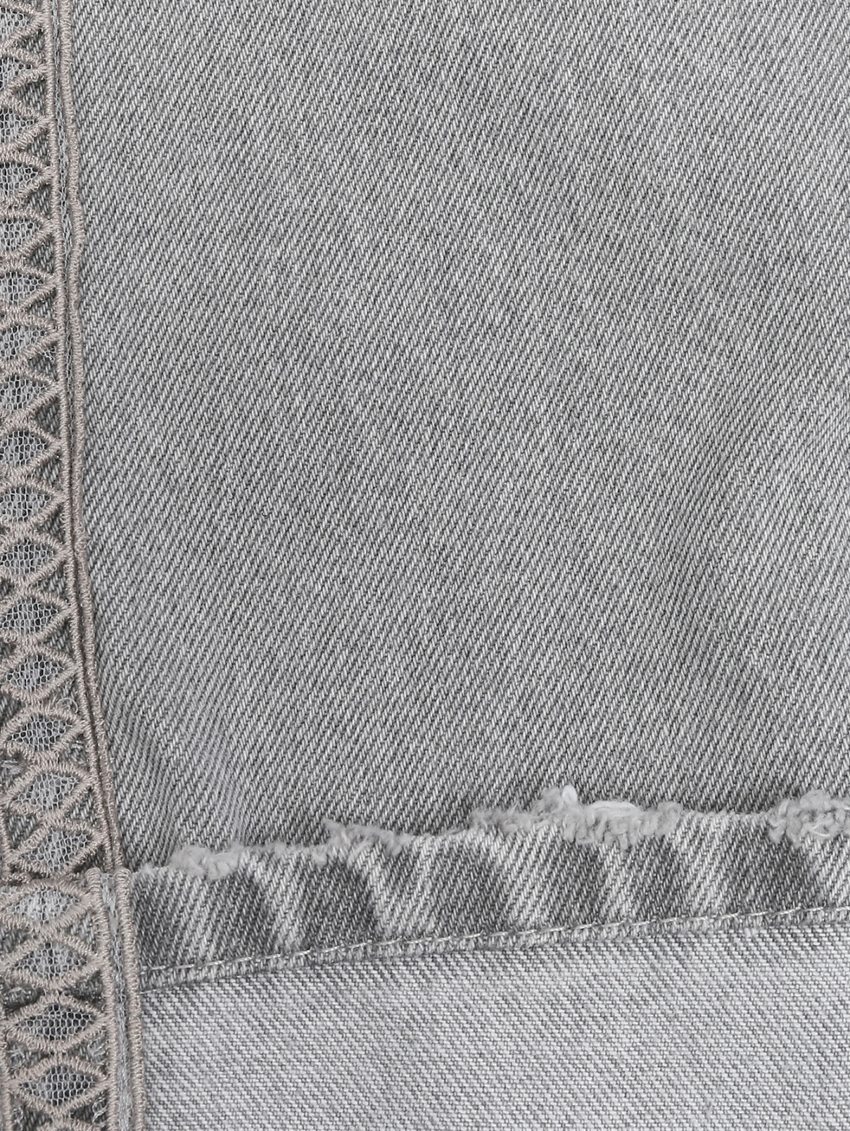 Джинсы из хлопка с вышивкой Ermanno Scervino  –  Деталь2  – Цвет:  Серый