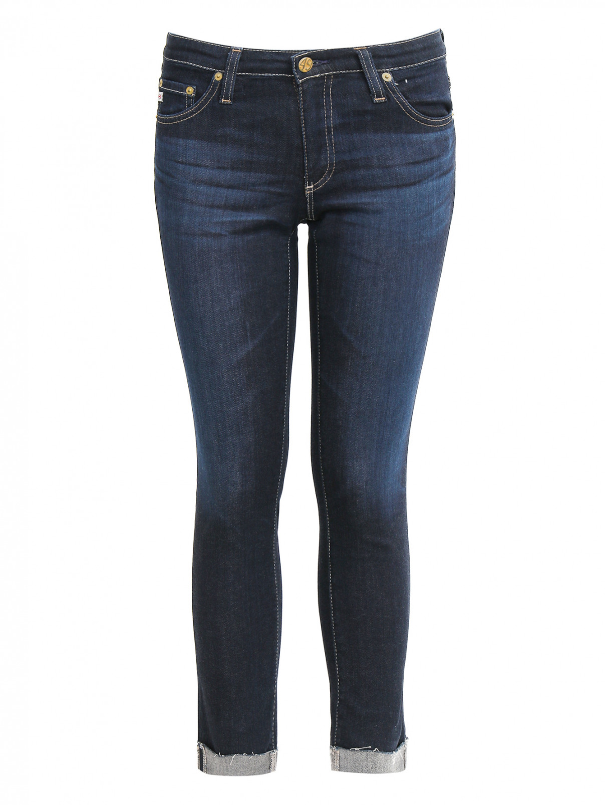 Джинсы-сигареты из мягкого денима AG Jeans  –  Общий вид  – Цвет:  Синий
