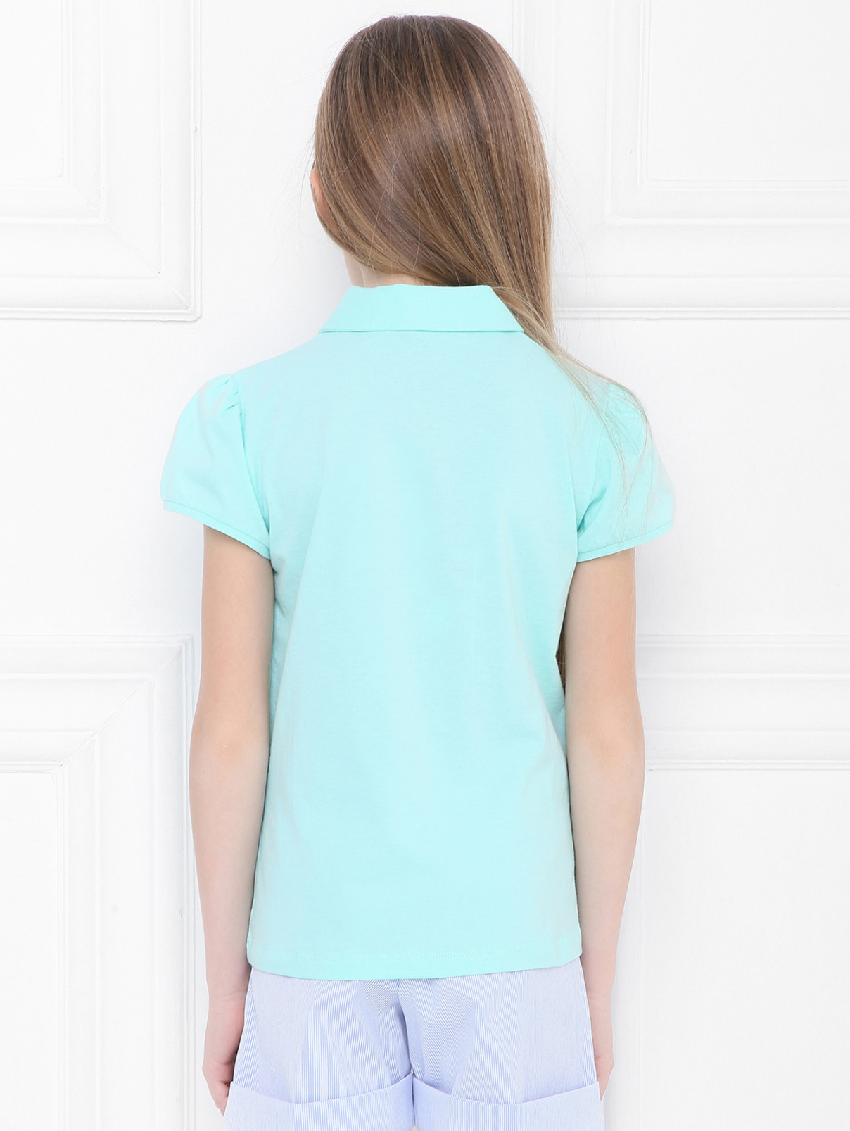 Блуза из хлопка с коротким рукавом Il Gufo  –  МодельВерхНиз1  – Цвет:  Зеленый