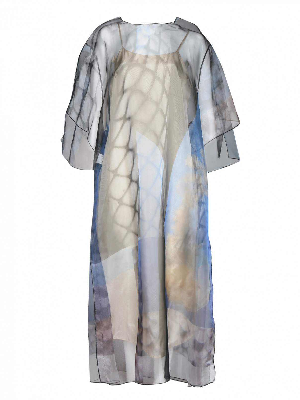 Платье свободного кроя Maison Margiela  –  Общий вид  – Цвет:  Синий