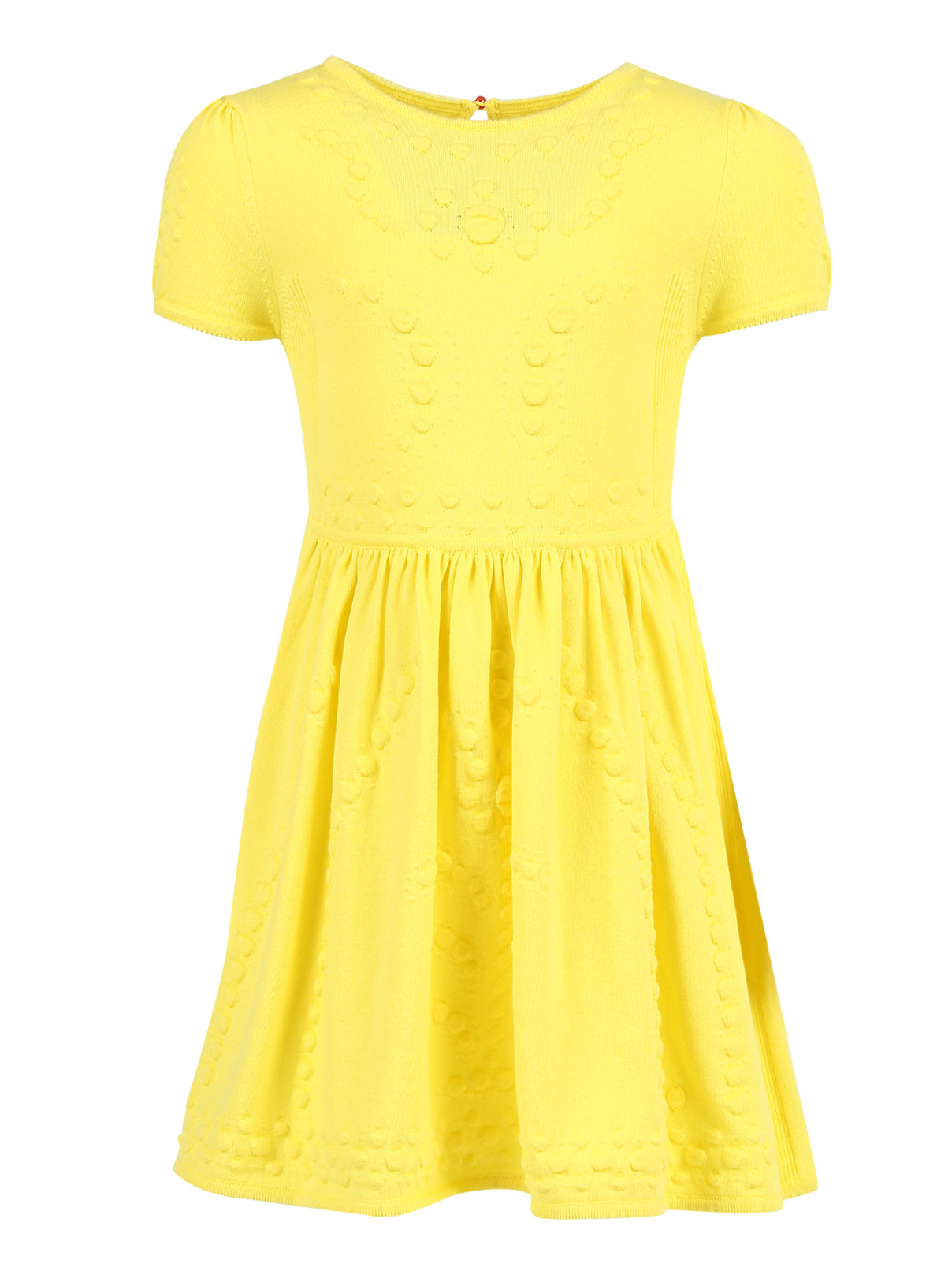 Платье из хлопка с рельефной текстурой Baby Dior  –  Общий вид  – Цвет:  Желтый