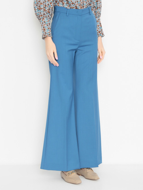 Широкие расклешенные костюмные брюки Weekend Max Mara - МодельВерхНиз