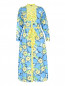Платье-миди из хлопка с узором и контрастной отделкой Moschino Boutique  –  Общий вид