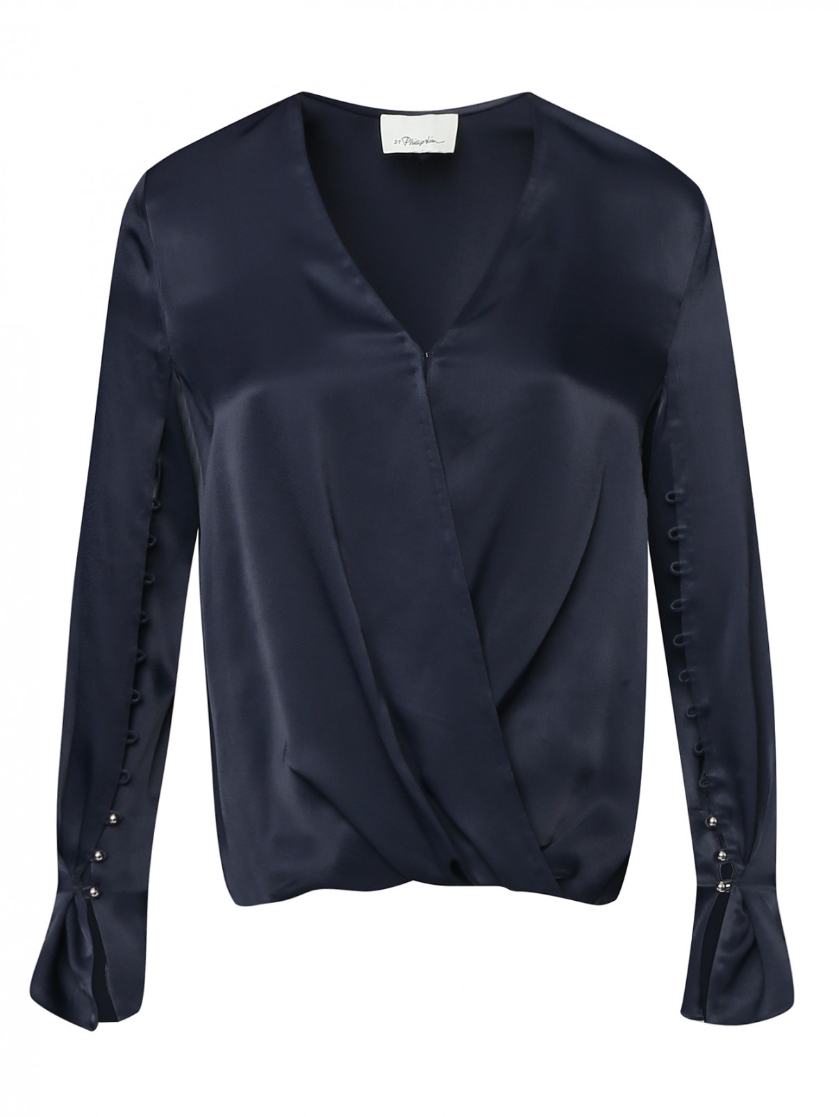 Блуза с разрезами на рукавах 3.1 Phillip Lim  –  Общий вид  – Цвет:  Синий