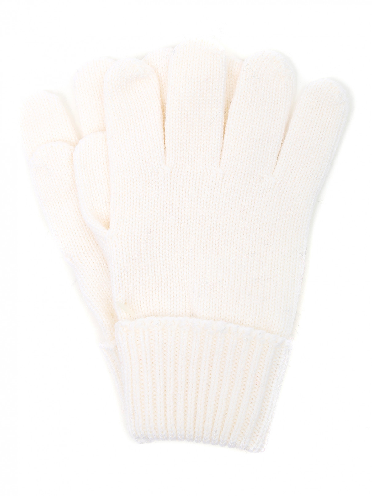 Перчатки трикотажные из шерсти IL Trenino  –  Общий вид  – Цвет:  Белый