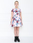 Платье хлопковое с цветочным узором Simonetta  –  МодельВерхНиз