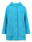 Однобортное пальто из шерсти с накладными карманами и капюшоном Moschino Boutique  –  Общий вид