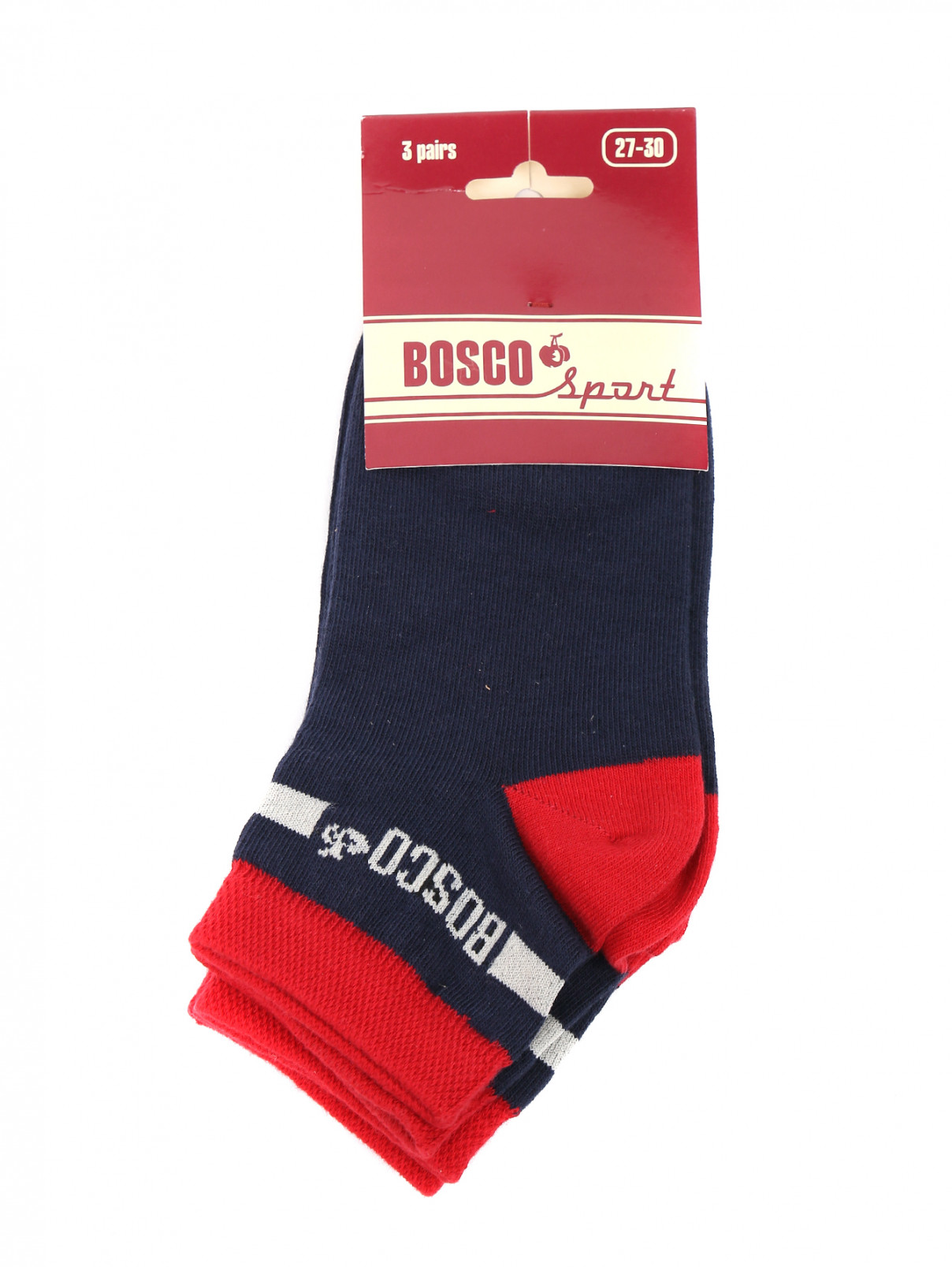 Набор носков из хлопка BOSCO  –  Общий вид  – Цвет:  Синий