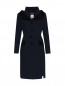 Пальто из шерсти с декоративной отделкой из бархата Moschino  –  Общий вид