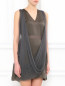 Платье из шелка с поясом и драпировкой Lanvin  –  Модель Верх-Низ