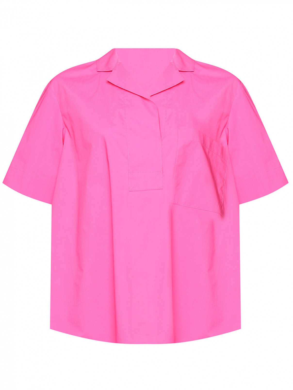 Блуза свободного кроя с короткими рукавами Marina Rinaldi  –  Общий вид  – Цвет:  Розовый