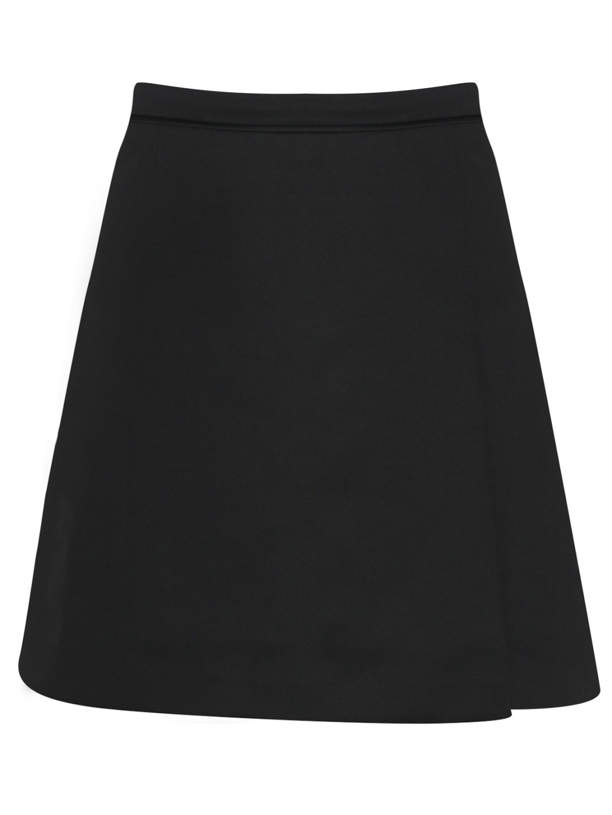 Трикотажная юбка-мини Max&Co  –  Общий вид  – Цвет:  Черный