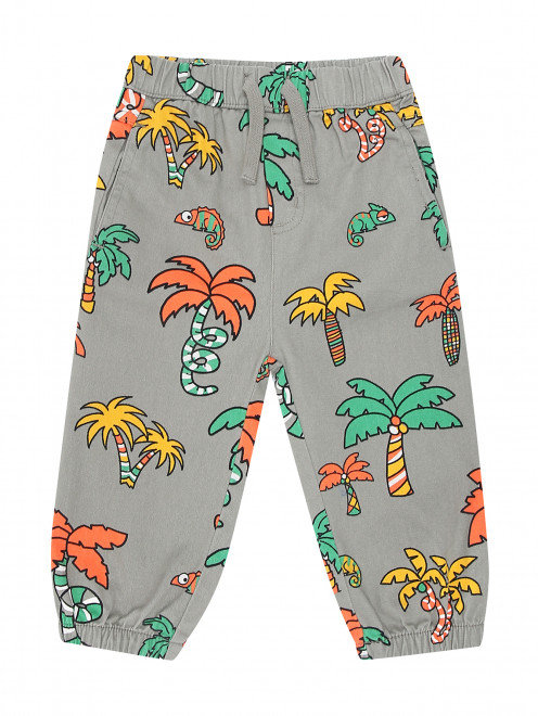 Хлопковые брюки с узором Stella McCartney kids - Общий вид