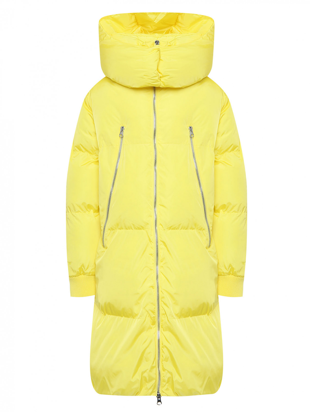 Утепленное пальто с манжетами MM6  –  Общий вид  – Цвет:  Желтый