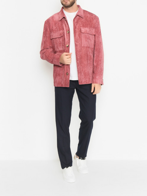 Вельветовый пиджак-рубашка из вискозы и хлопка LARDINI - МодельОбщийВид