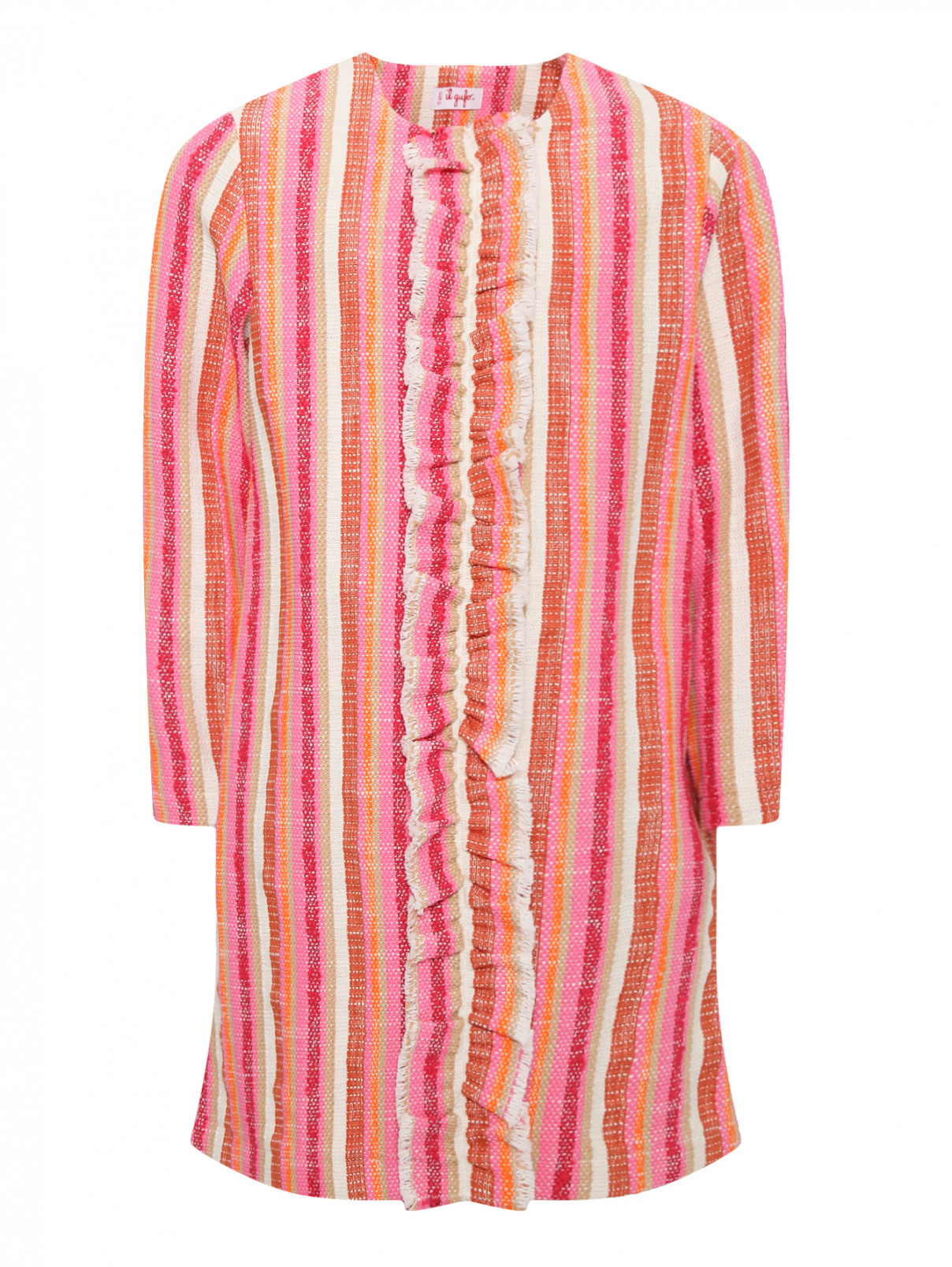 Легкое пальто из фактурного хлопка Il Gufo  –  Общий вид  – Цвет:  Розовый