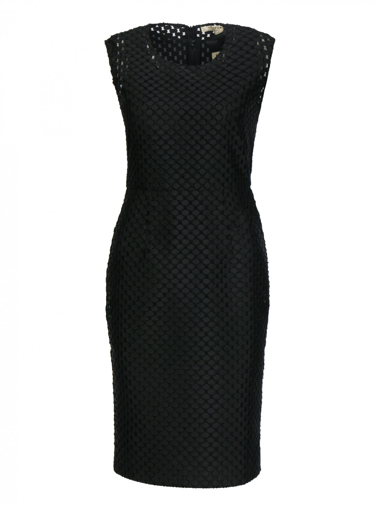 Платье-футляр без рукавов Burberry  –  Общий вид  – Цвет:  Черный