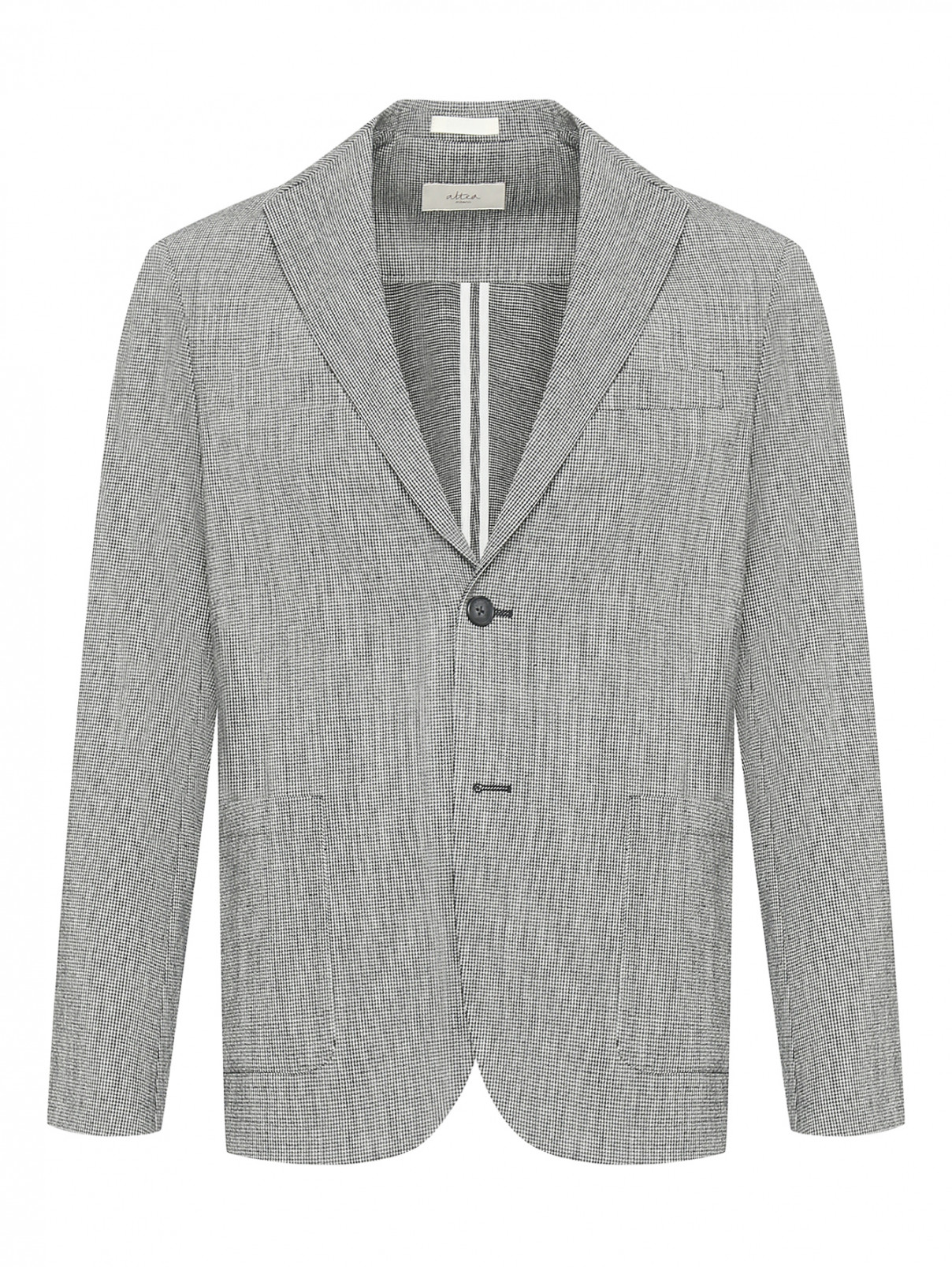 Пиджак из шерсти с узором гусиная лапка Altea  –  Общий вид  – Цвет:  Серый