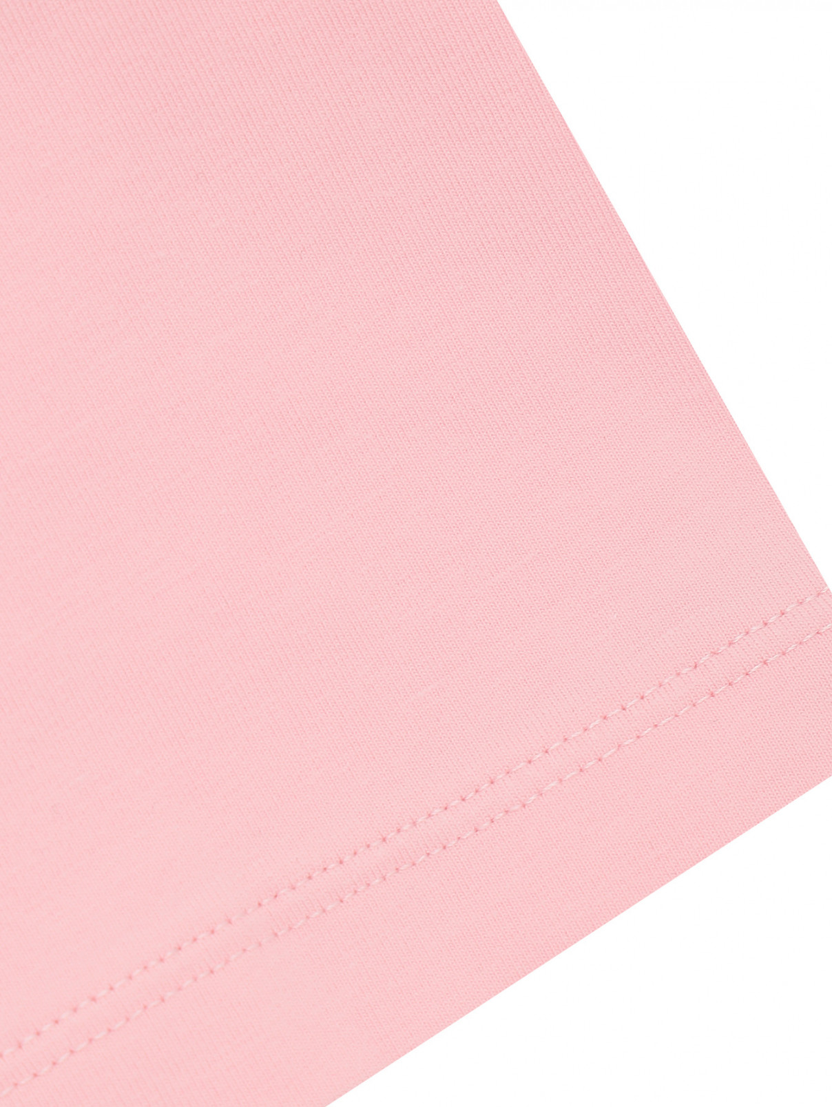 Трикотажная футболка с аппликацией Moschino  –  Деталь1  – Цвет:  Розовый