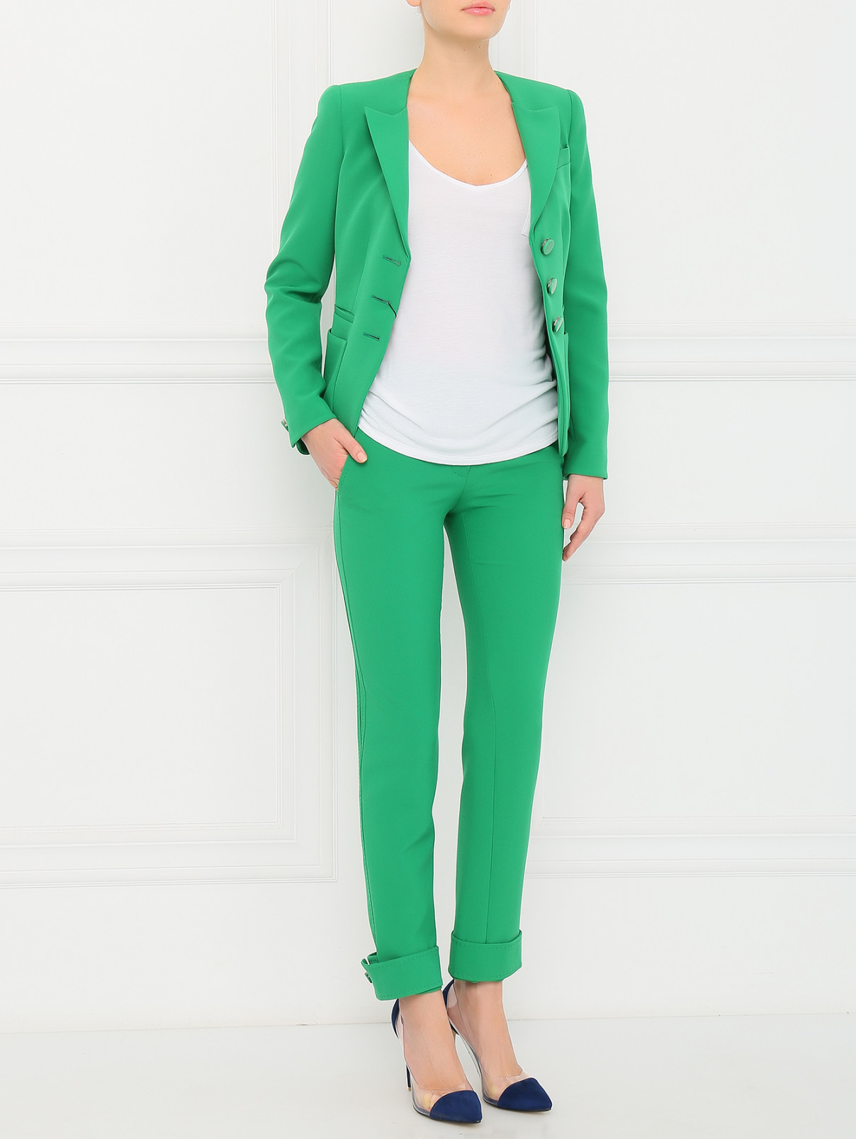 Жакет с накладными карманами Emporio Armani  –  Модель Общий вид  – Цвет:  Зеленый