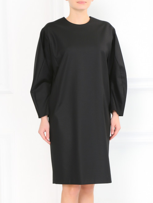 Платье из хлопка свободного кроя с боковыми карманами Jil Sander - Модель Верх-Низ